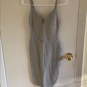 TEA YOU grey bandage dress super flattering